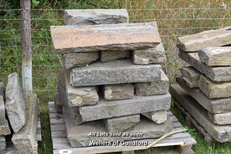 *PALLET OF SANDSTONE KERBS, APPROX 45 LINEAR FT, VARIOUS SIZES