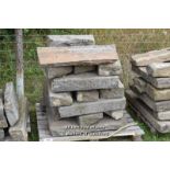 *PALLET OF SANDSTONE KERBS, APPROX 45 LINEAR FT, VARIOUS SIZES