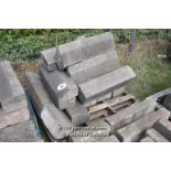 *PALLET OF SANDSTONE WINDOW SILLS/COPING, APPROX 25 LINEAR FT, VARIOUS SIZES