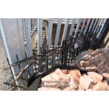 *SMALL WROUGHT IRON GATE AND TWO LENGTHS OF WROUGHT IRON RAILING