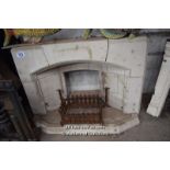 *SIMPLE STONE FIREPLACE COMPLETE WITH HEARTH, 1540 X 200 X 1050