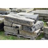*PALLET OF NINE GRANITE KERBS WITH CHANNELING, APPROX 28 LINEAR FT, VARIOUS SIZES