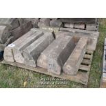 *PALLET OF SANDSTONE WINDOW SILLS/COPING, APPROX 18 LINEAR FT, VARIOUS SIZES