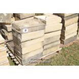 *PALLET OF FORTICRETE BUFF SINGLE WEATHER WALL COPING, APPROX 9 LINEAR METRES