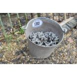 *GALVANISED BUCKET CONTAINING SPIKE LINK CHAIN