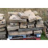 *PALLET OF SANDSTONE KERBS, APPROX 50 LINEAR FT, VARIOUS SIZES