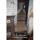 *CAST IRON FIRE BASKET WITH CHIMNEY. BASKET 600 X 360 X 1660 (INCLUDING CHIMNEY)