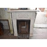 *ORNATE CAST IRON FIREPLACE WITH CENTRAL URN DECORATION, 920 X 170 X 1050