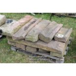 *PALLET OF MIXED SANDSTONE GULLY SECTIONS, APPROX 42 LINEAR FT, VARIOUS SIZES