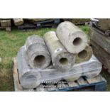 *PALLET OF EIGHT MIXED COMPOSITION STONE COLUMN SECTIONS