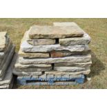 *PALLET OF MIXED YORK FLAGSTONE, RANDOM LENGTHS AND THICKNESSES, APPROX 8 SQUARE METRES