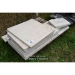 *PALLET OF APPROX FIFTEEN COMPOSITION STONE FLOOR TILES, VARIOUS SIZES