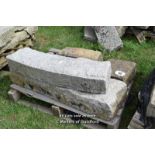 *PALLET CONTAINING TWO SANDSTONE BLOCKS AND TWO GRANITE RADIUS CURVES, APPROX 7 LINEAR FT, VARIOUS