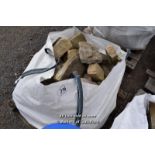 *LARGE BAG OF APPROX 4 SQUARE METRES OF MIXED GRITSTONE WALLING