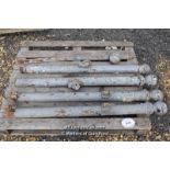 *FOUR CAST IRON POSTS, EACH 1220 HIGH