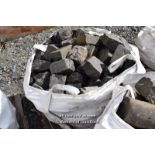 *LARGE BAG OF APPROX 3 SQUARE METRES OF BLACK WHINSTONE COBBLES