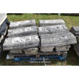*PALLET OF APPROX TWELVE BALLUSTRADE STONE COPING SECTIONS, VARIOUS SIZES