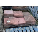 *PALLET OF APPROX TWENTY RED TACTILE PAVING SLABS, 400 X 400