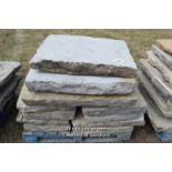 *PALLET OF MIXED YORK FLAGSTONE, RANDOM LENGTHS AND THICKNESSES, APPROX 8 SQUARE METRES