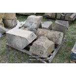 *PALLET OF APPROX SEVEN DECORATIVE MIXED STONE SECTIONS, VARIOUS SIZES