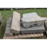 *PALLET OF GRANITE CURVES, APPROX 18 LINEAR FT, VARIOUS SIZES