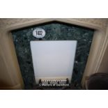 *GREEN MARBLE INSERT AND HEARTH, HEARTH 1220 LONG