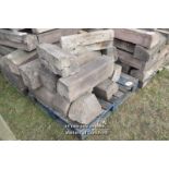 *PALLET OF SANDSTONE WINDOW SILLS/COPING, APPROX 20.5 LINEAR FT, VARIOUS SIZES