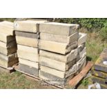 *PALLET OF FORTICRETE BUFF SINGLE WEATHER WALL COPING, APPROX 12 LINEAR METRES