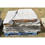 *PALLET OF MIXED YORK FLAGSTONE, RANDOM LENGTHS AND THICKNESSES, APPROX 7 SQUARE METRES