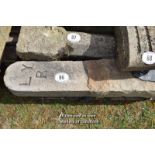 *PAIR OF SANDSTONE POSTS, EACH 4 FT HIGH