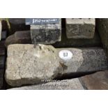 *PAIR OF SANDSTONE POSTS, EACH 4 FT HIGH