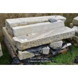 *PALLET OF EIGHT GRANITE KERBS, APPROX 32 LINEAR FT, VARIOUS SIZES