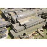 *PALLET OF APPROX TWENTY FIVE LIMESTONE COPING/BAND COURSE, VARIOUS SIZES