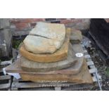 *PALLET OF APPROX SEVEN MIXED STONE SECTIONS, VARIOUS SIZES