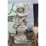 *COMPOSITION STONE CHERUB STATUE, AS FOUND, 1040 HIGH