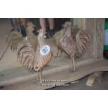 *PAIR OF DECORATIVE IRON HENS