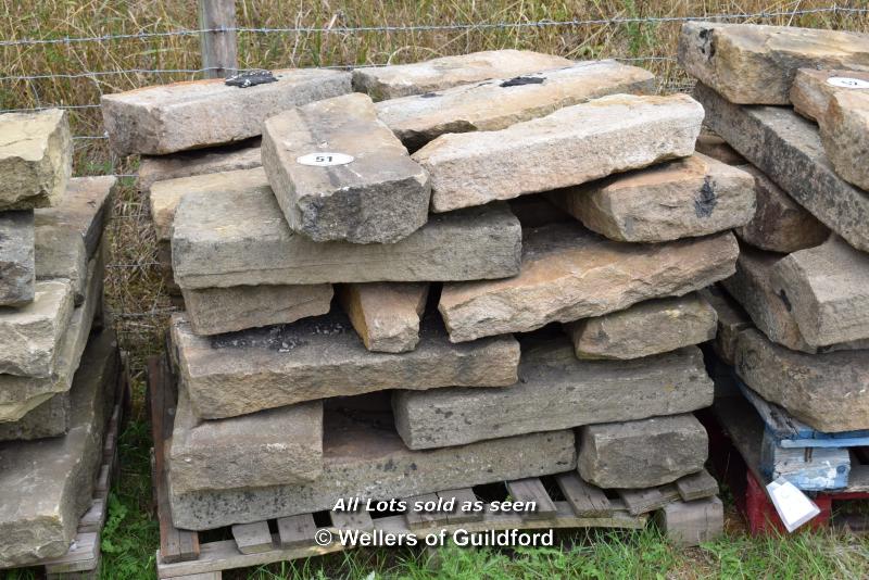 *PALLET OF SANDSTONE KERBS, APPROX 50 LINEAR FT, VARIOUS SIZES