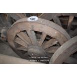 *WOODEN WAGON WHEEL, 900 DIAMETER