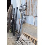 *THREE BRANCH GALVANISED LAMP POST, 2350 HIGH