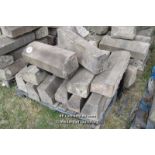 *PALLET OF SANDSTONE WINDOW SILLS/COPING, APPROX 30 LINEAR FT, VARIOUS SIZES