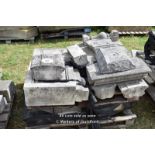 *PALLET OF APPROX ELEVEN BALLUSTRADE STONE SECTIONS, VARIOUS SIZES