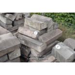 *PALLET OF SANDSTONE WINDOW SILLS/COPING, APPROX 50 LINEAR FT, VARIOUS SIZES
