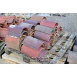 *PALLET OF APPROX THIRTY FIVE MIXED HALF ROUND RIDGE TILES