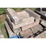 *PALLET OF SANDSTONE WINDOW SILLS/COPING, APPROX 30 LINEAR FT, VARIOUS SIZES