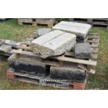 *PALLET OF GRANITE KERB CHANNEL BLOCKS, APPROX 12 LINEAR FT, VARIOUS SIZES