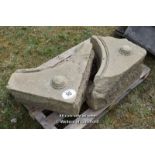*PAIR OF SANDSTONE CORNER FEATURE SECTIONS