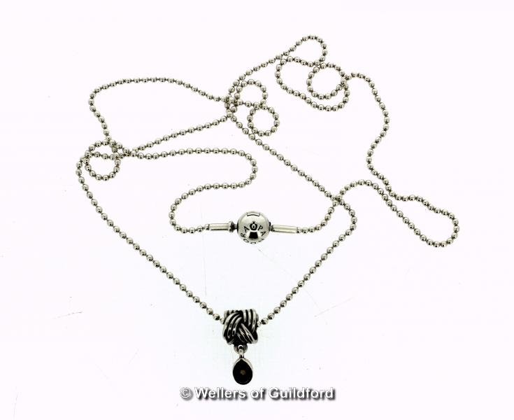 *Pandora necklace with ball clasp, length 80cm (Lot subject to VAT)