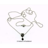 *Pandora necklace with ball clasp, length 80cm (Lot subject to VAT)