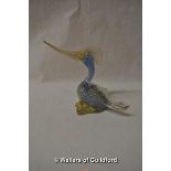 A Venetian glass heron, 15cm high.