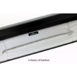 *White stone set silver line bracelet, length 17.5cm (Lot subject to VAT)